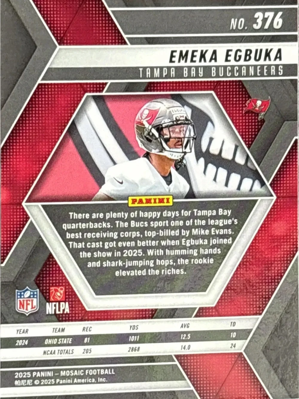 Panini Buccaneers Rookie Card - Emeka Egbuka